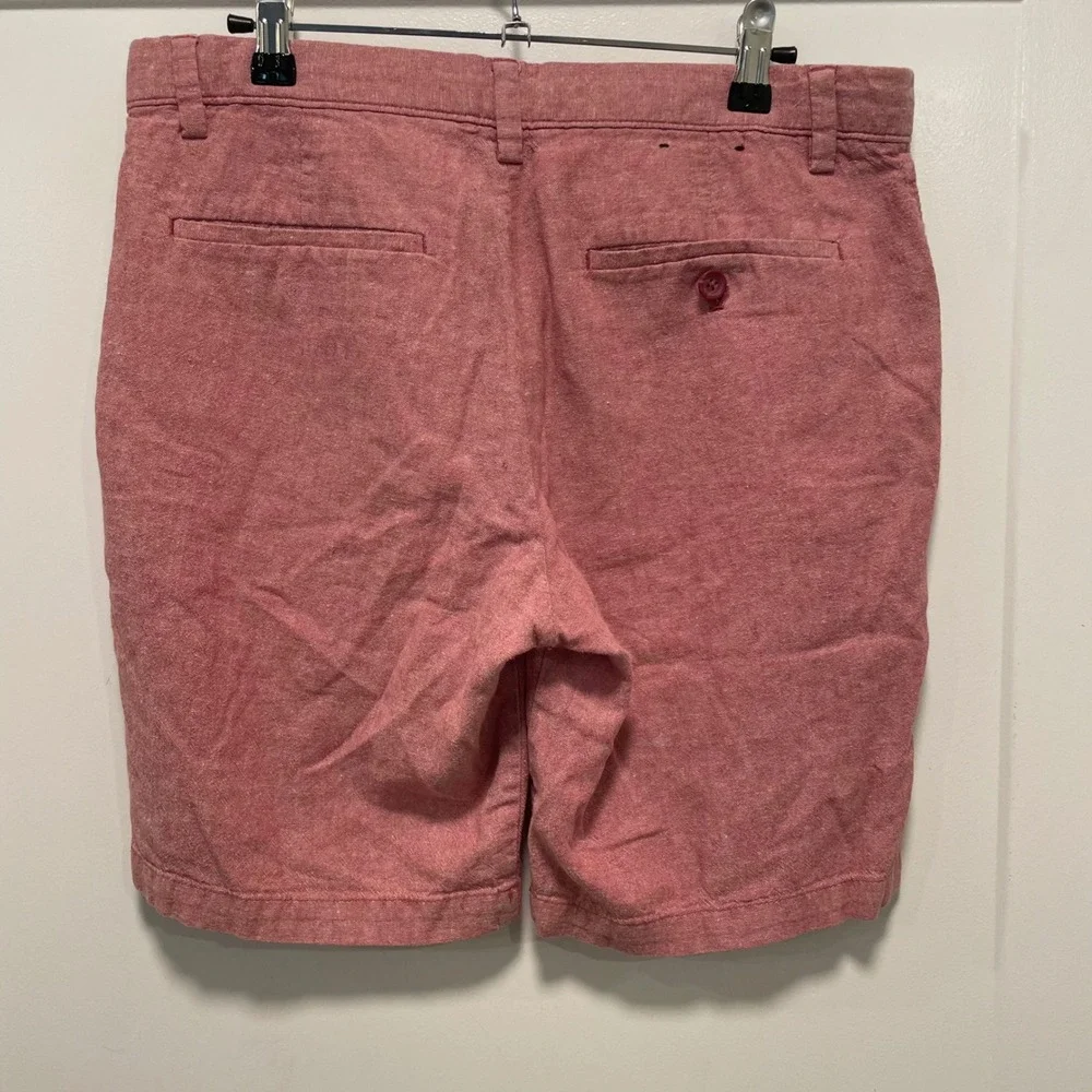 Banana Republic Aiden Shorts Mens 30 Red Heathered Slim Fit Chino Casual Summer